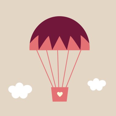 Vector Hot-air balloon card clipart