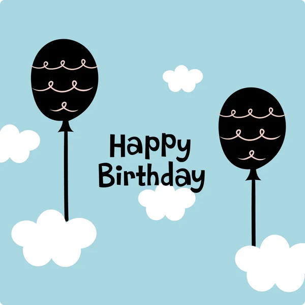 Balon doğum günü kartı tasarımı — Stok Vektör