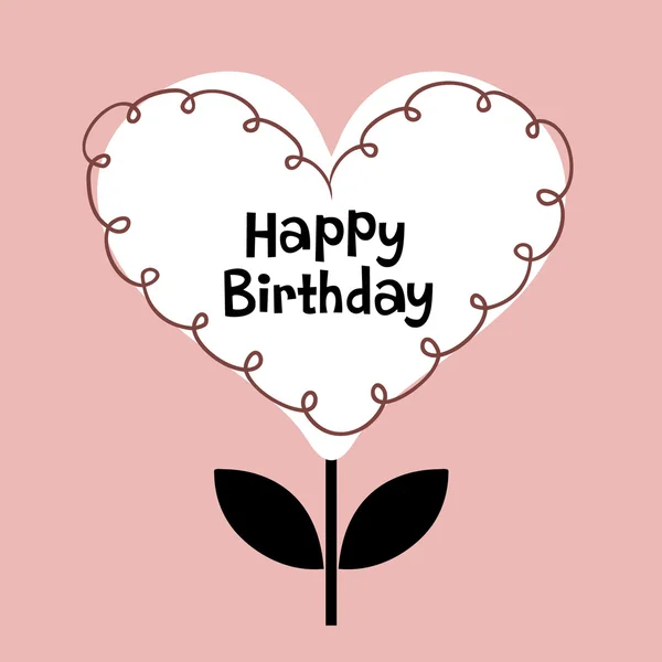 Vector floral birthday card design — Stock Vector