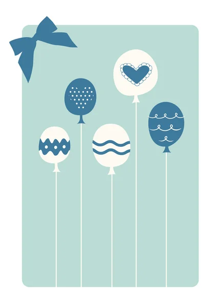 Vector balloon birthday card design — Stock Vector