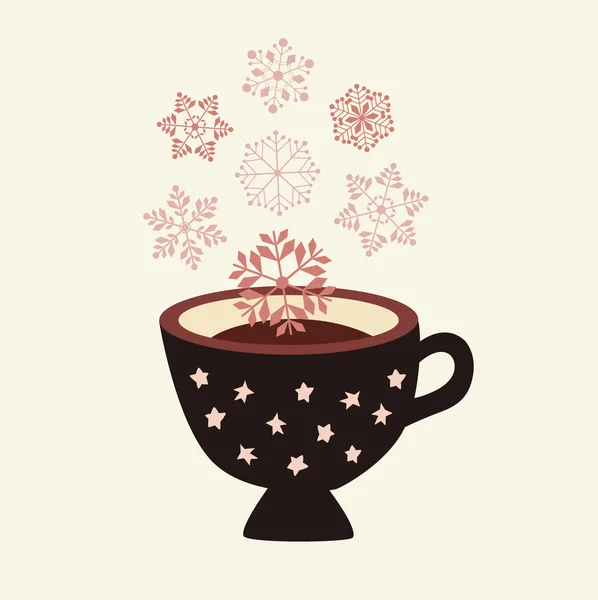 Tasse mit Schneeflocke — Stockfoto
