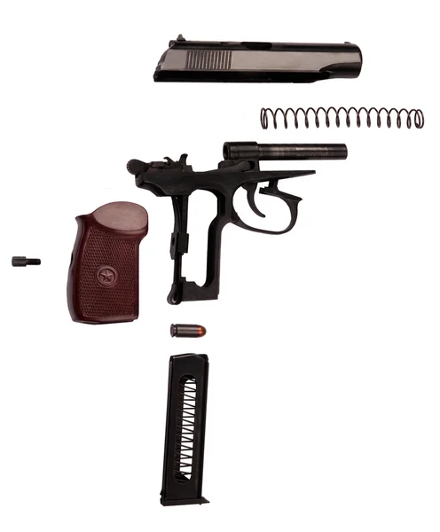 Makarov pistol disassembled — Stock Photo, Image