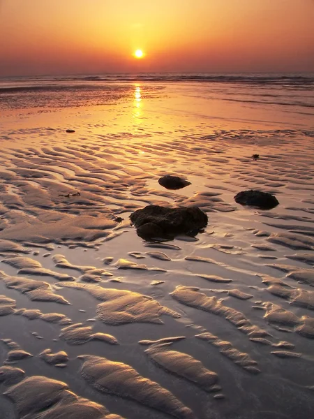 Pôr do sol praia — Fotografia de Stock