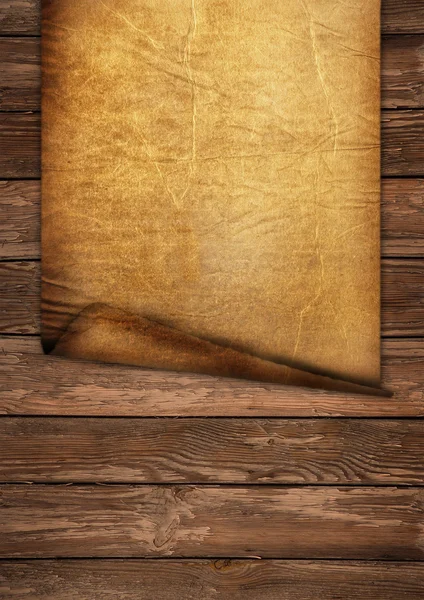 Papel vintage sobre madeira — Fotografia de Stock