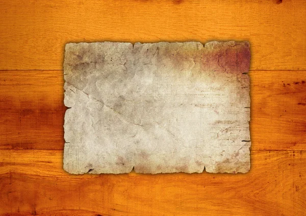 Vintage paper on wood — Stock Photo, Image