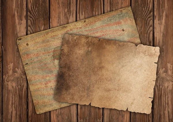 在木材上的复古论文 — 图库照片