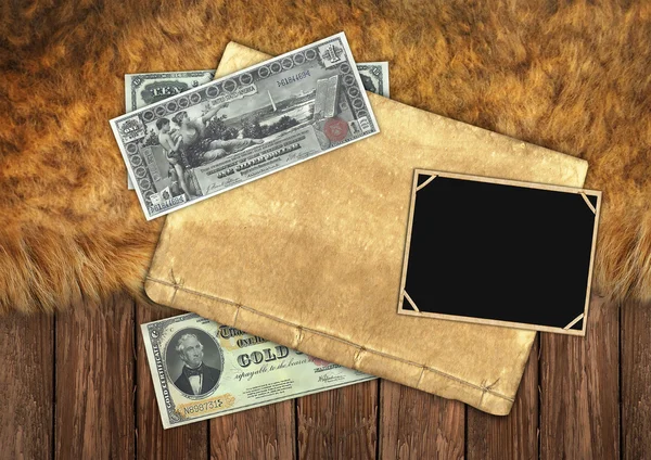 Carta e denaro vintage Foto Stock