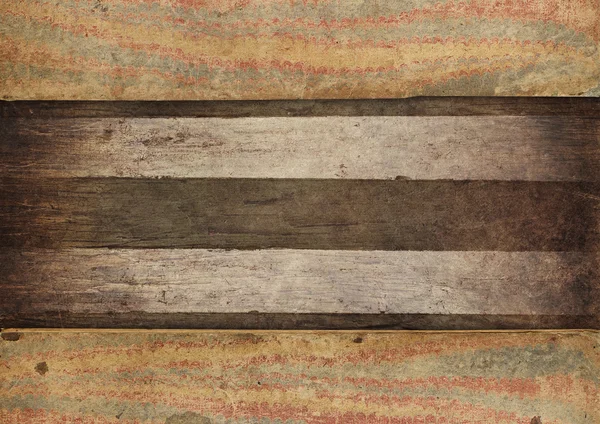 Vintage oud papier op hout — Stockfoto