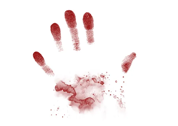 Кровавый отпечаток руки Стоковая Картинка