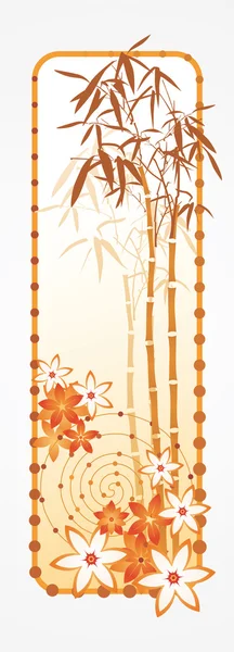 Bambou & Fleurs — Image vectorielle