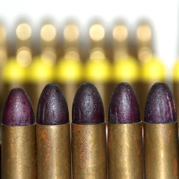 Pistol ammo rows — Stock Photo, Image
