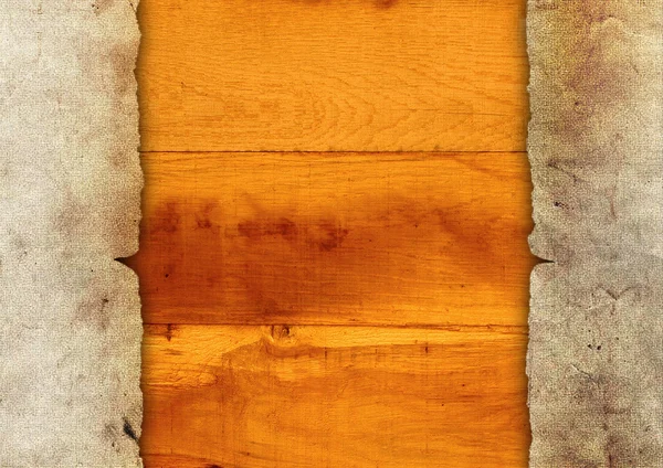 在木材上的旧纸 — 图库照片