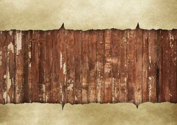 Papel velho sobre madeira — Fotografia de Stock
