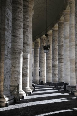 Corridor with pillar in Vatican city clipart