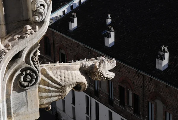 밀라노 대성당 옥상에 있는 조각상들 — 스톡 사진
