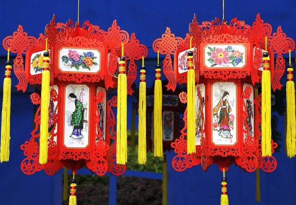 Художественное оформление фонарей китайского стиля — стоковое фото