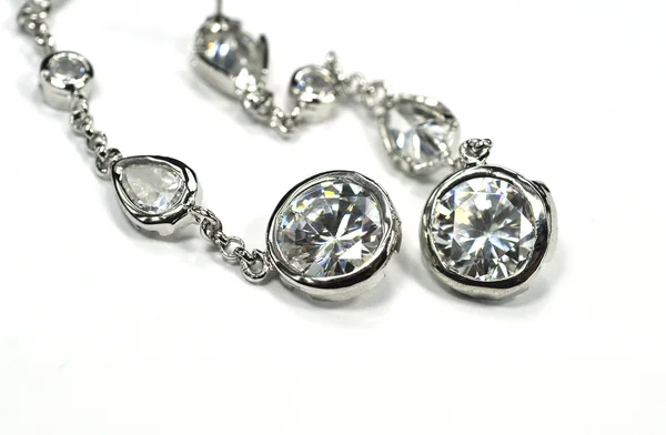 Orecchini gioielli con diamanti — Foto Stock