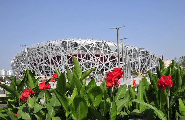 Stadio nido di uccelli a Pechino Olimpiadi — Foto Stock