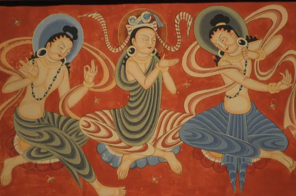 Dunhuang mağarasını duvar boyama Telifsiz Stok Imajlar