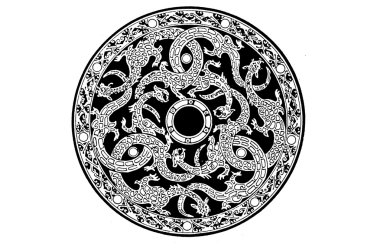 Pattern of dragon art clipart
