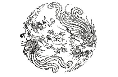 Pattern of Phoenix clipart