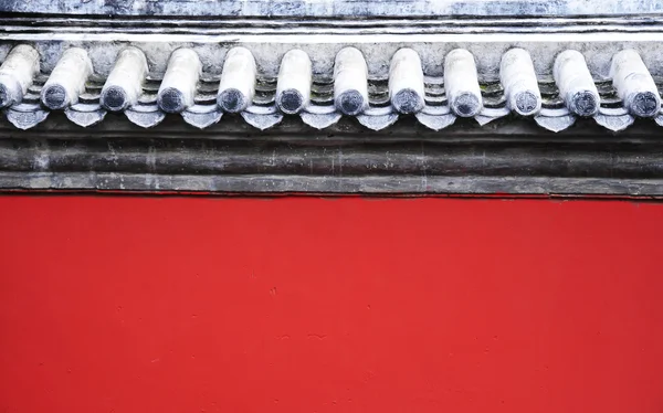 Çin binanın kırmızı duvar — Stok fotoğraf
