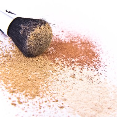 Makeup brush and powder clipart