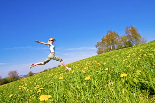 Woman on meadow Stock Image