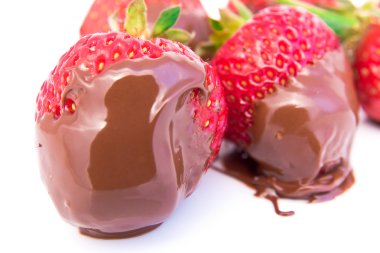 Strawberry in chocolate clipart