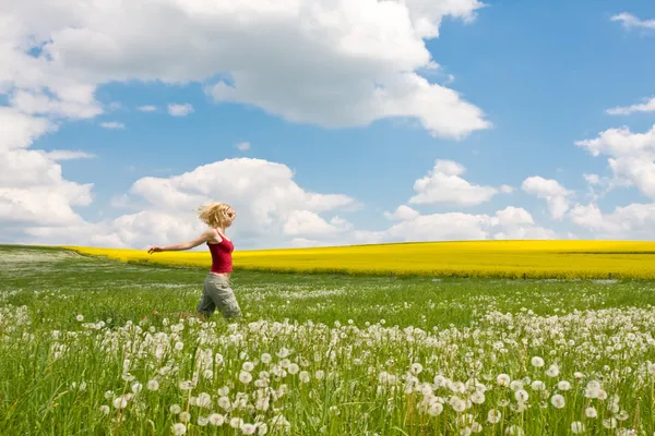 stock image Woman on meadow