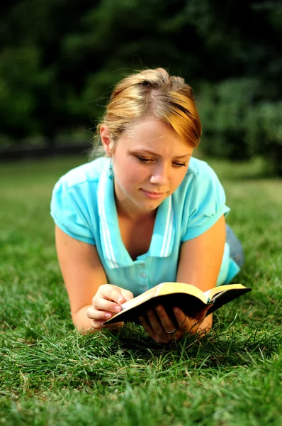 Student som läser — Stockfoto