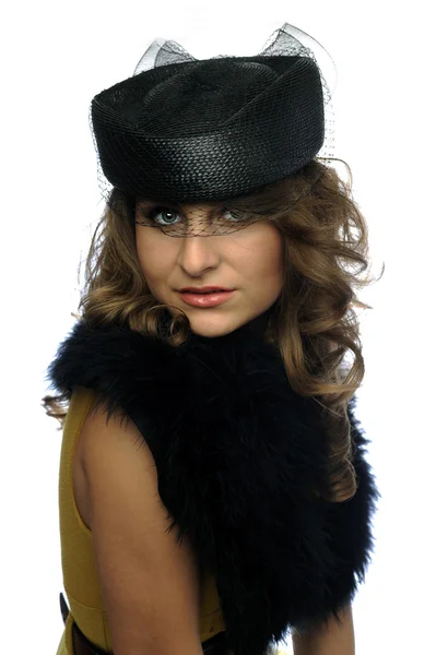 stock image Glamorous woman with hat