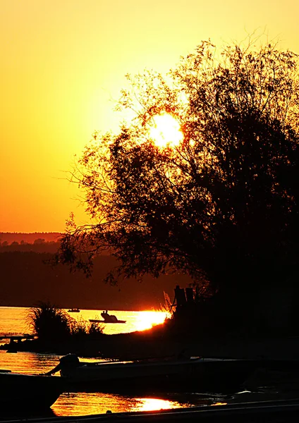 Pôr do sol no Volga — Fotografia de Stock