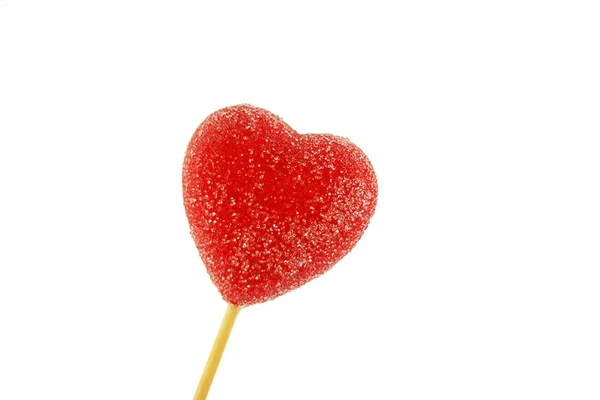 stock image Red heart-shaped lollipop