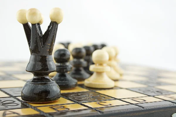 Czarny szachy królowa lider — Zdjęcie stockowe
