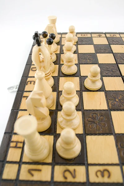 Whites first move — Stock Photo, Image