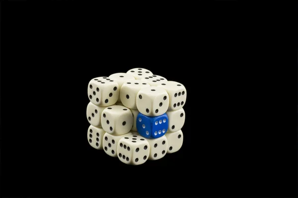 Cube of white dices — Stock Photo, Image