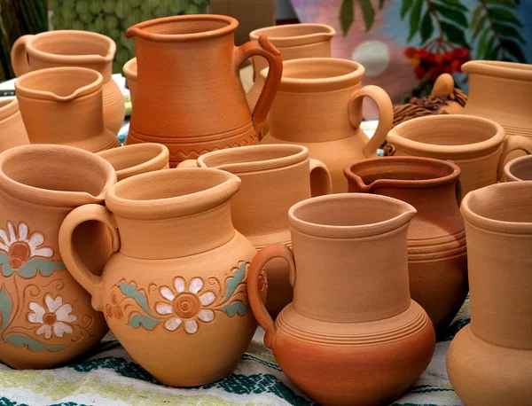 Ceramic raw pottery, clay, ceramics art concept . Ancient traditional  spanish pottery. Stock Photo