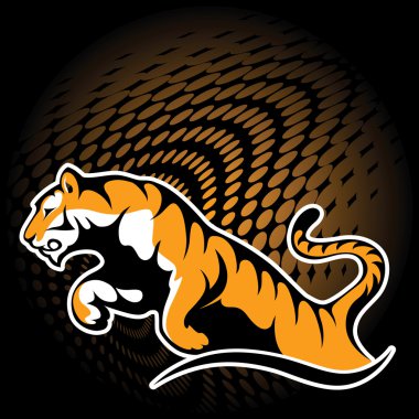 Tiger in jump clipart