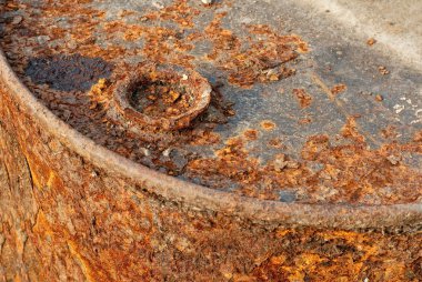 Old rusty toxic drum for industrial use clipart