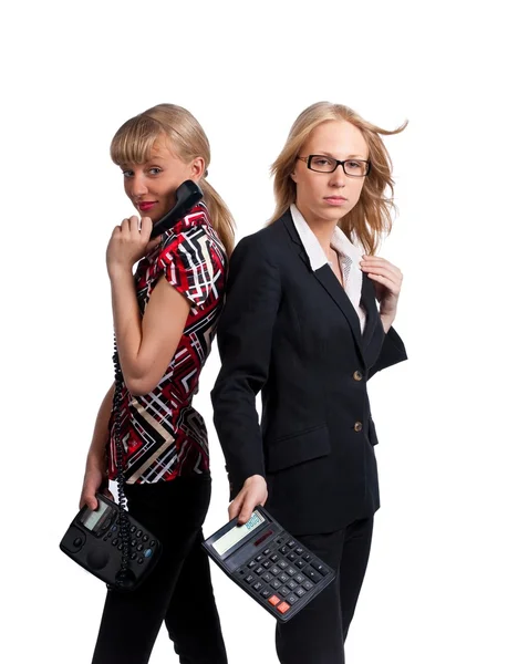 两个可爱的年轻商业妇女 — 图库照片