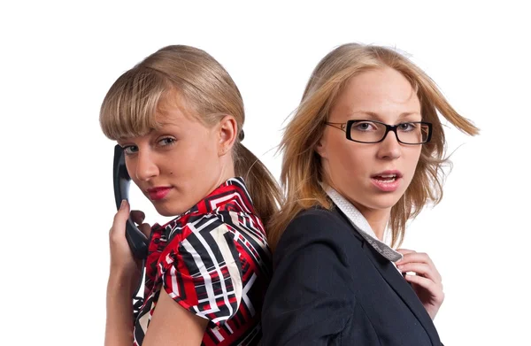 Two young cute business women — Stock Photo, Image