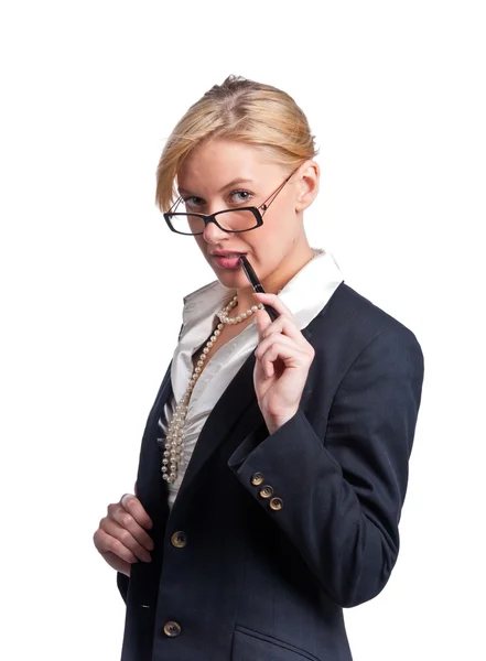 Positive looking business woman — Stock Photo, Image