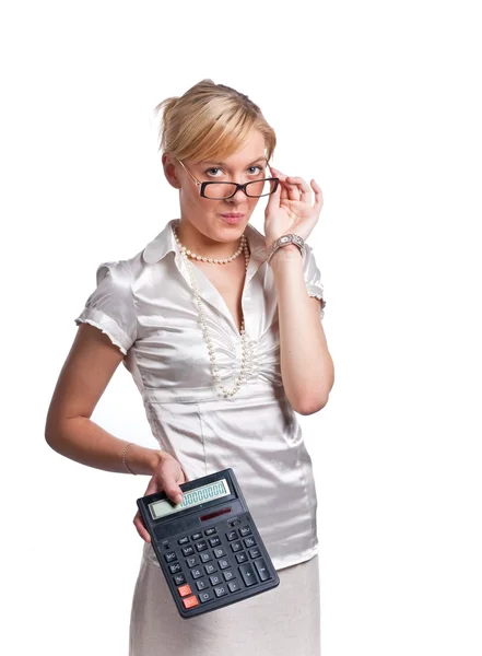 Jonge schattige blonde office vrouw — Stockfoto