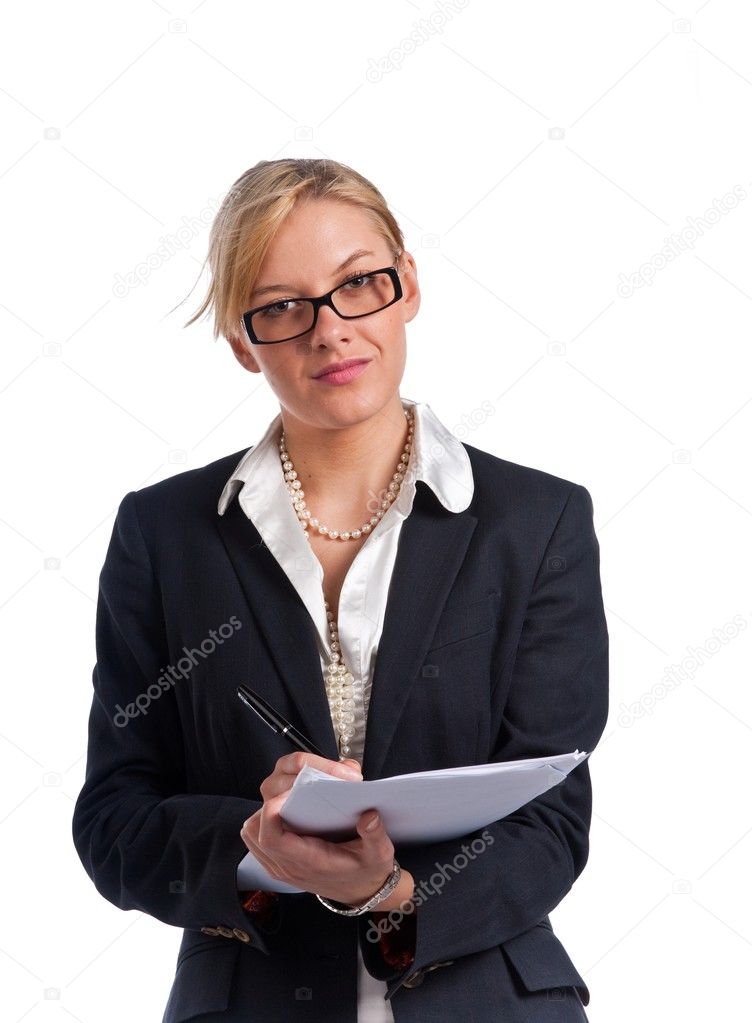 Goodlooking businesswoman with documents