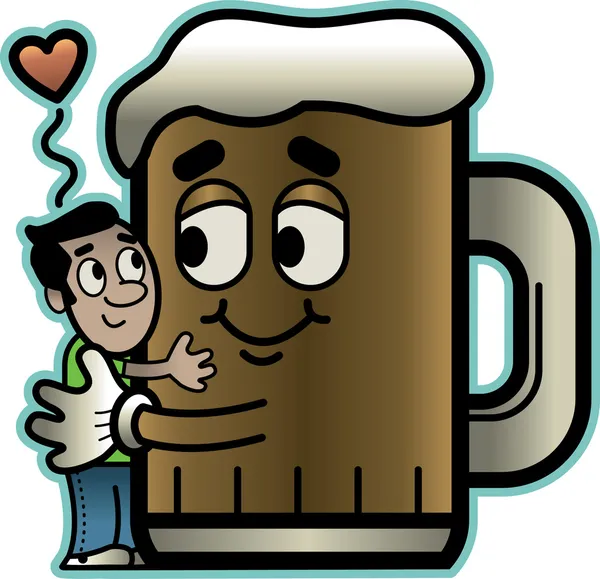 Άνδρας αγαπά μπύρα — Διανυσματικό Αρχείο
