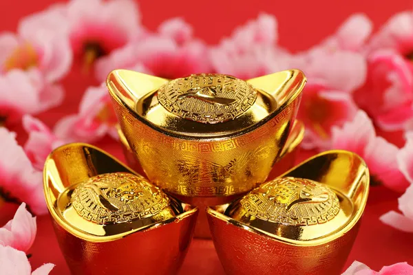 Lingotes tradicionales de oro chino —  Fotos de Stock