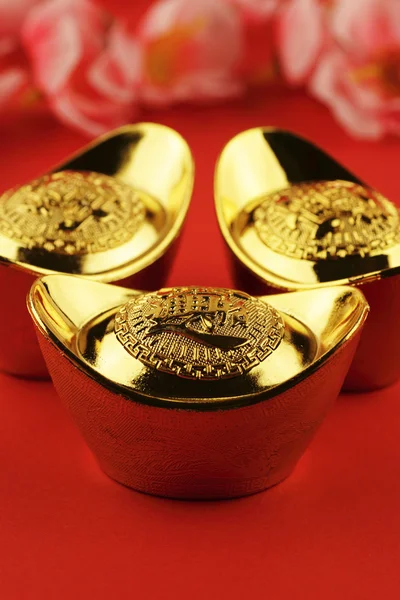 Chinese gold ingots — Stock Photo, Image