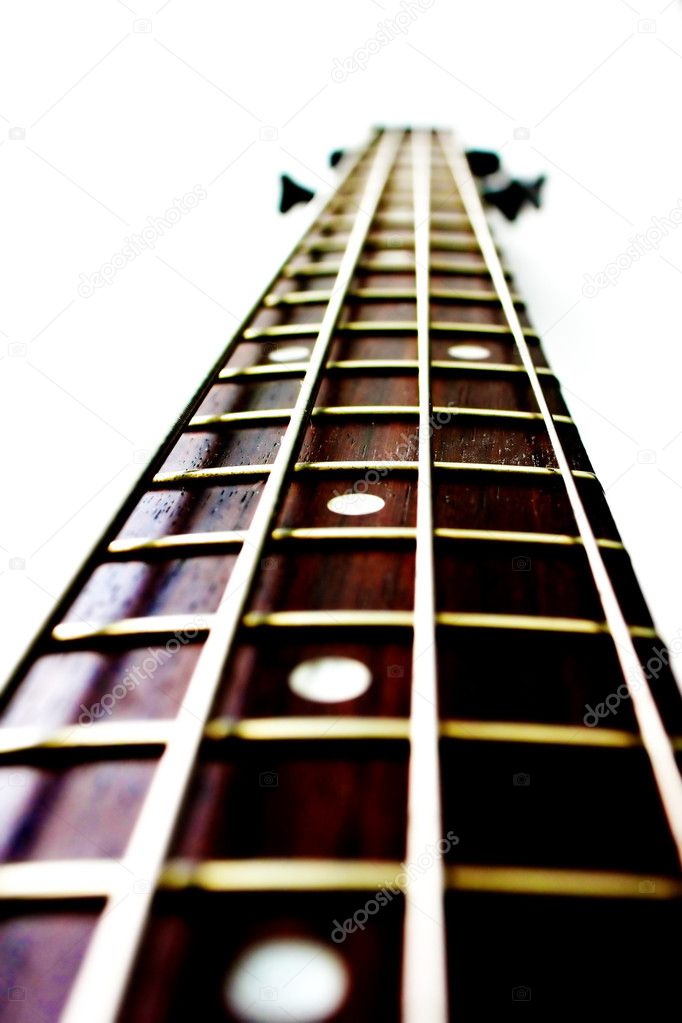 Neck of a bass guitar
