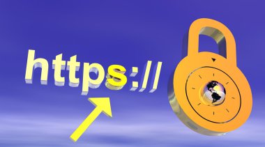 Internet secure address with padlock clipart